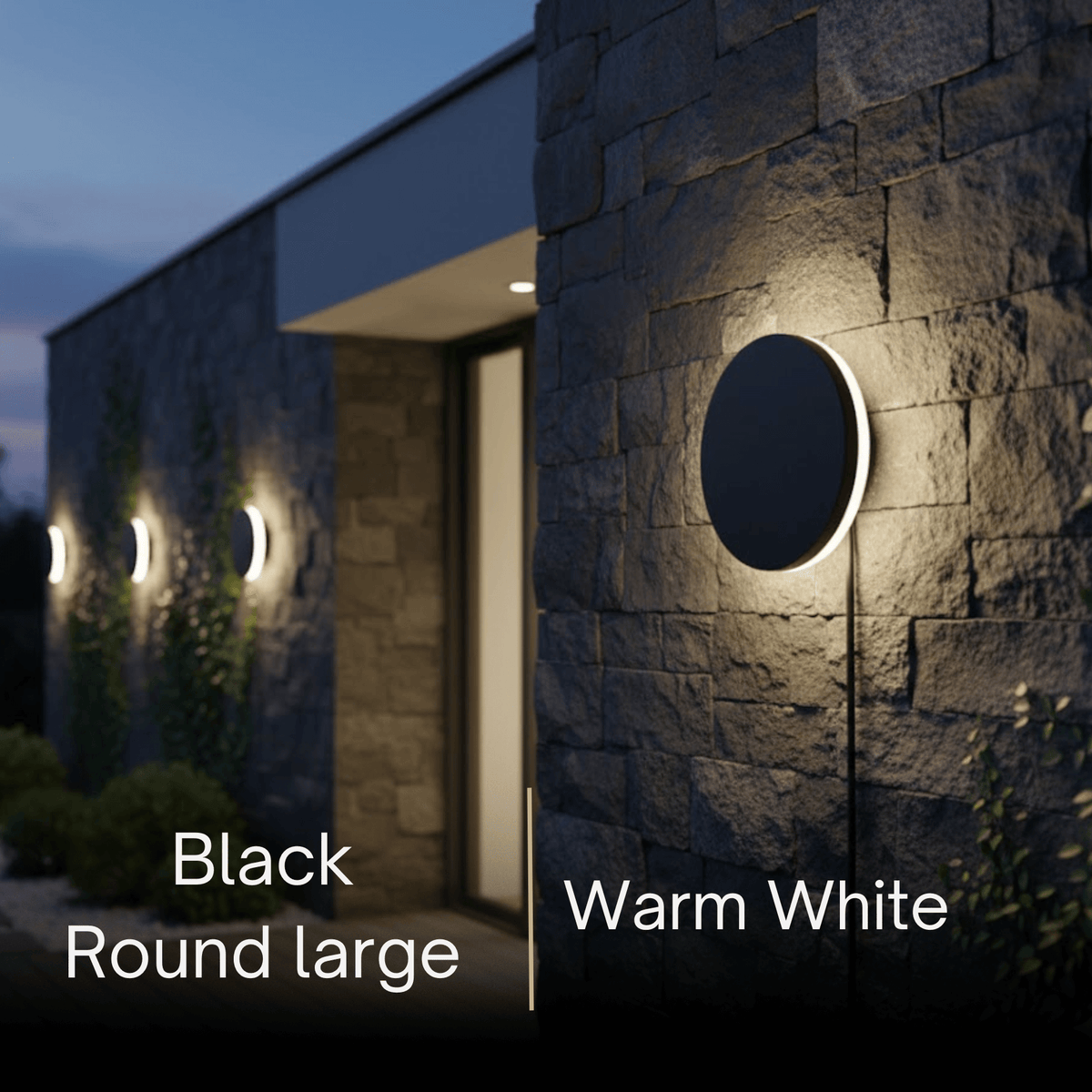 Solara Minimalist LED Outdoor Wall Lamp – Black/White Round/Square Porch Sensor Light