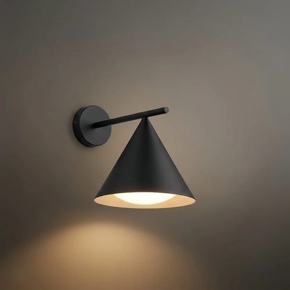 Irondale Minimalist Conical Outdoor Wall Lamp – Black Metal Light for Exterior Wall