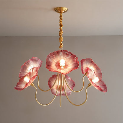 Nuvlight Floare Chandelier B - Red L35.4"(90cm) x H21.6"(55cm)