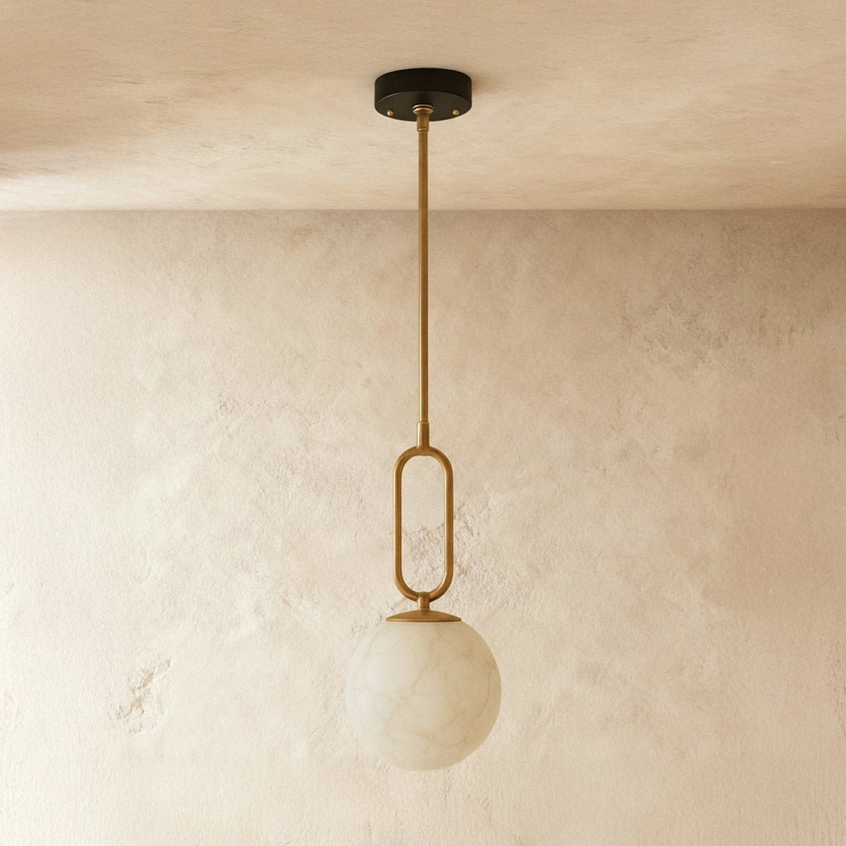Gong Alabaster Pendant Light