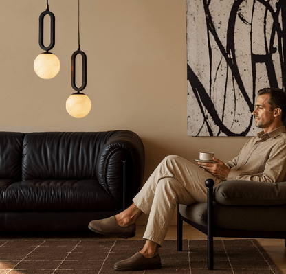 Gong Alabaster Pendant Light