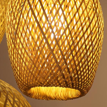 Hand-Weaved Rattan Cocoon Pendant Light