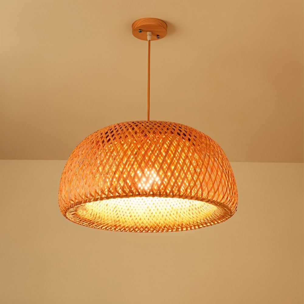 Nuvlight Hand-Weaved Rattan Cocoon Pendant Light