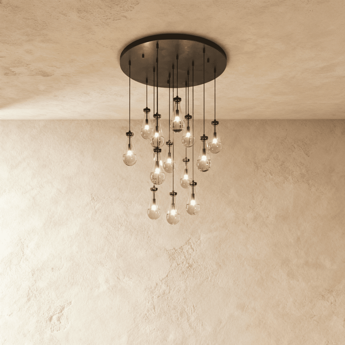 Nuvlight Pulcher Glass Tears Chandelier