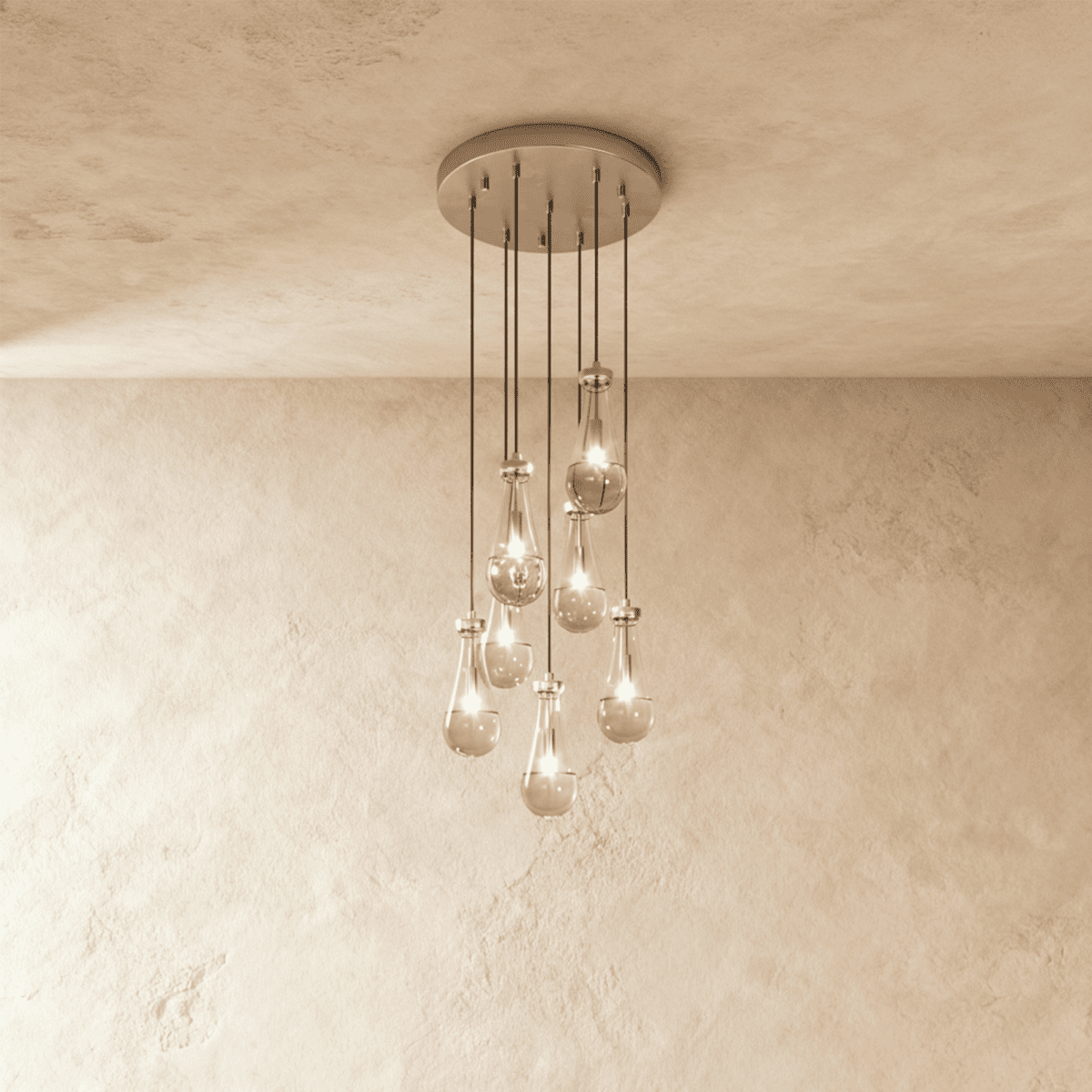 Nuvlight Pulcher Glass Tears Chandelier