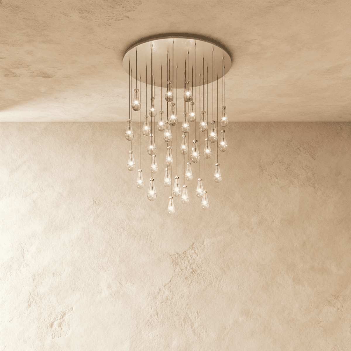 Nuvlight Pulcher Glass Tears Chandelier
