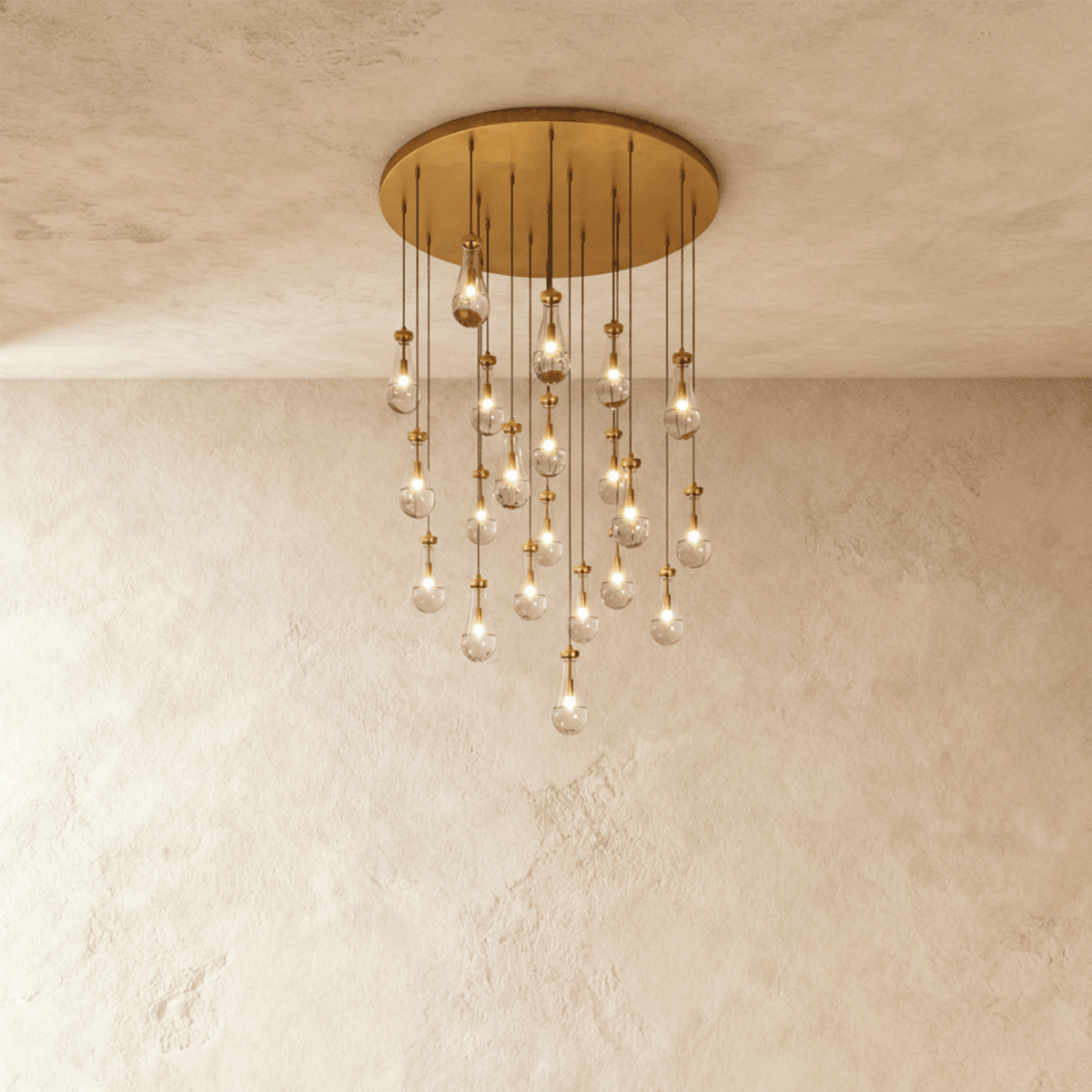 Nuvlight Pulcher Glass Tears Chandelier