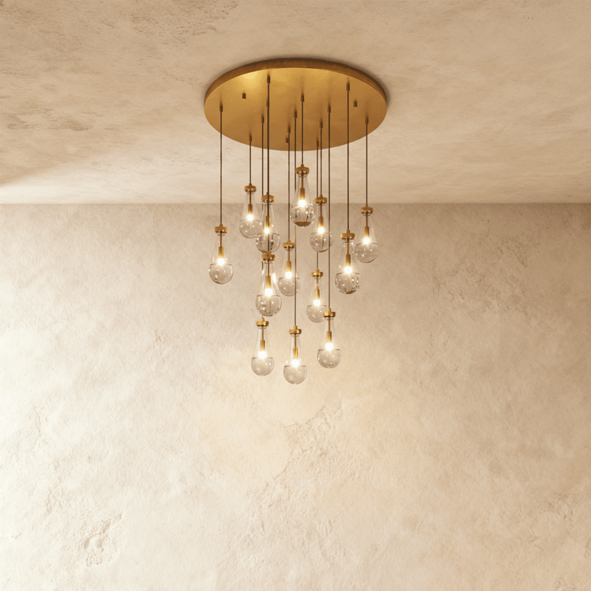 Nuvlight Pulcher Glass Tears Chandelier