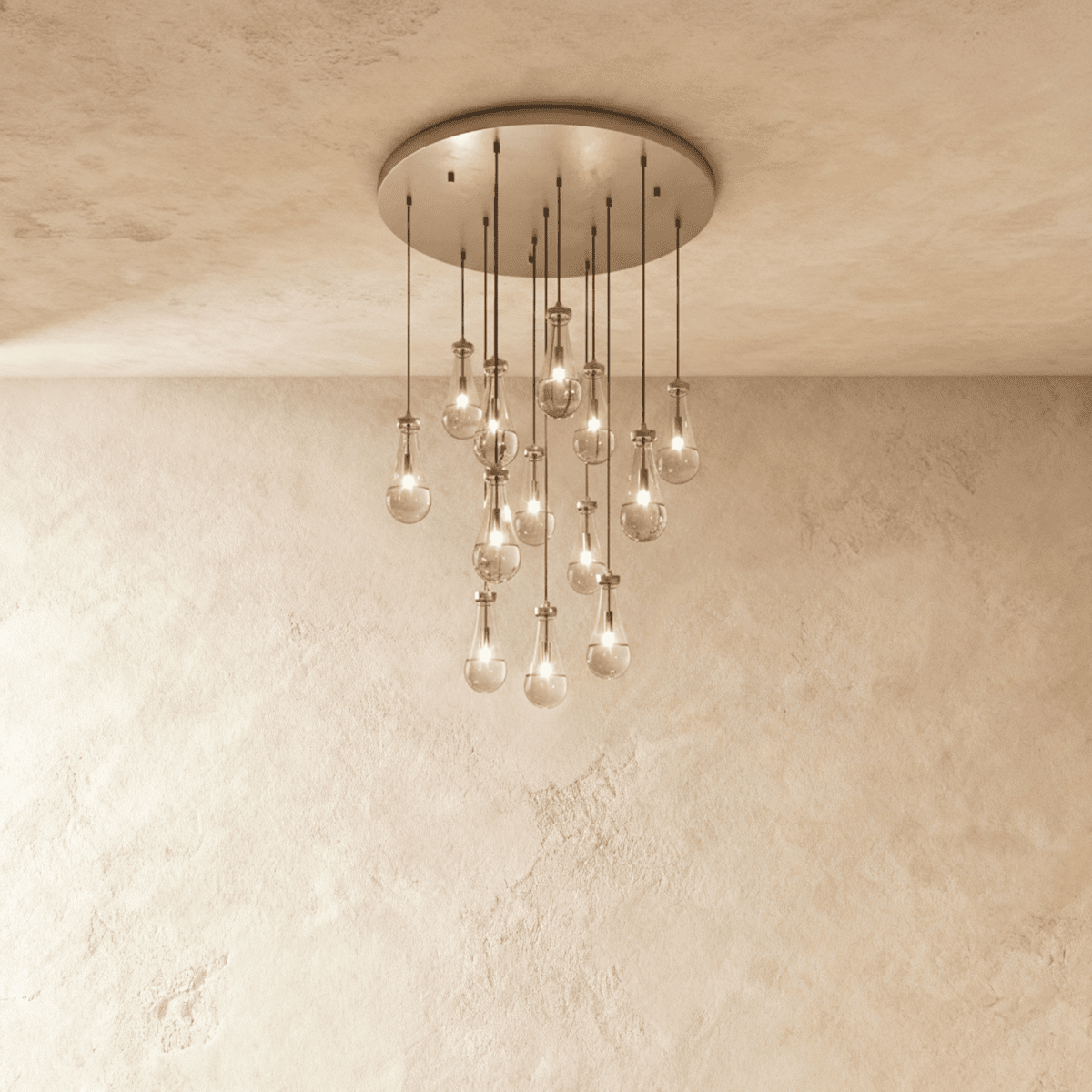 Nuvlight Pulcher Glass Tears Chandelier