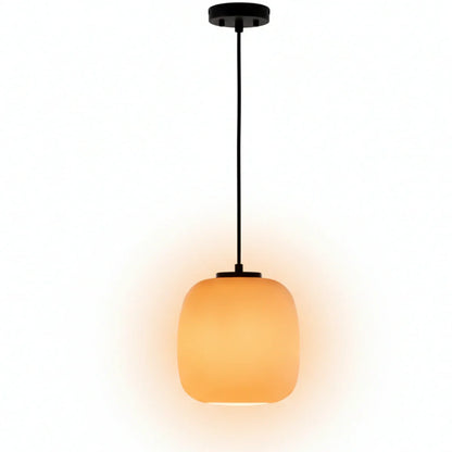 Crema Retro White Outdoor Pendant Light Metal/Acrylic Lantern Design