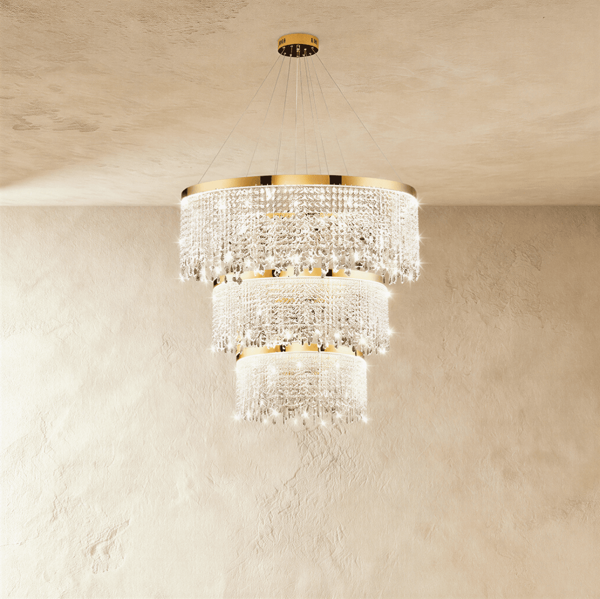 Nuvlight Rexana Crystal Tiered Chandelier