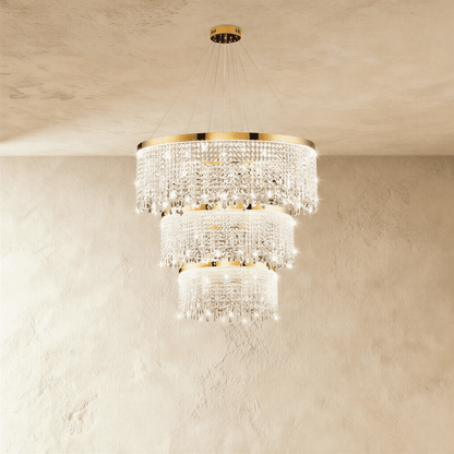 Nuvlight Rexana Crystal Tiered Chandelier