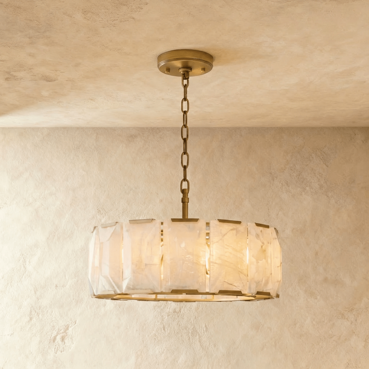 Nuvlight Sakhra Round Alabaster Chandelier