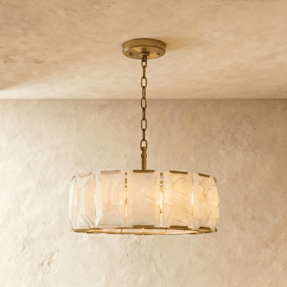 Nuvlight Sakhra Round Alabaster Chandelier