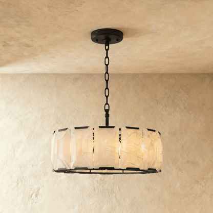Nuvlight Sakhra Round Alabaster Chandelier