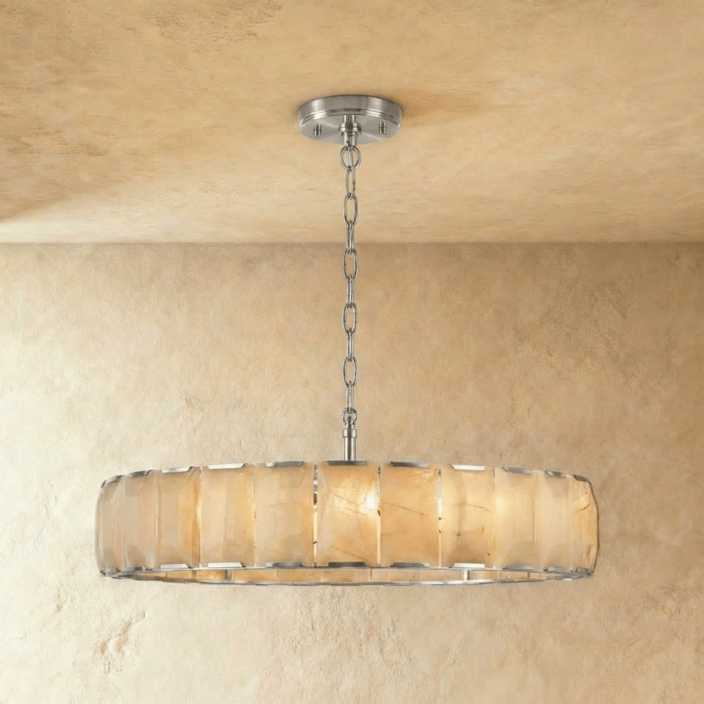 Nuvlight Sakhra Round Alabaster Chandelier