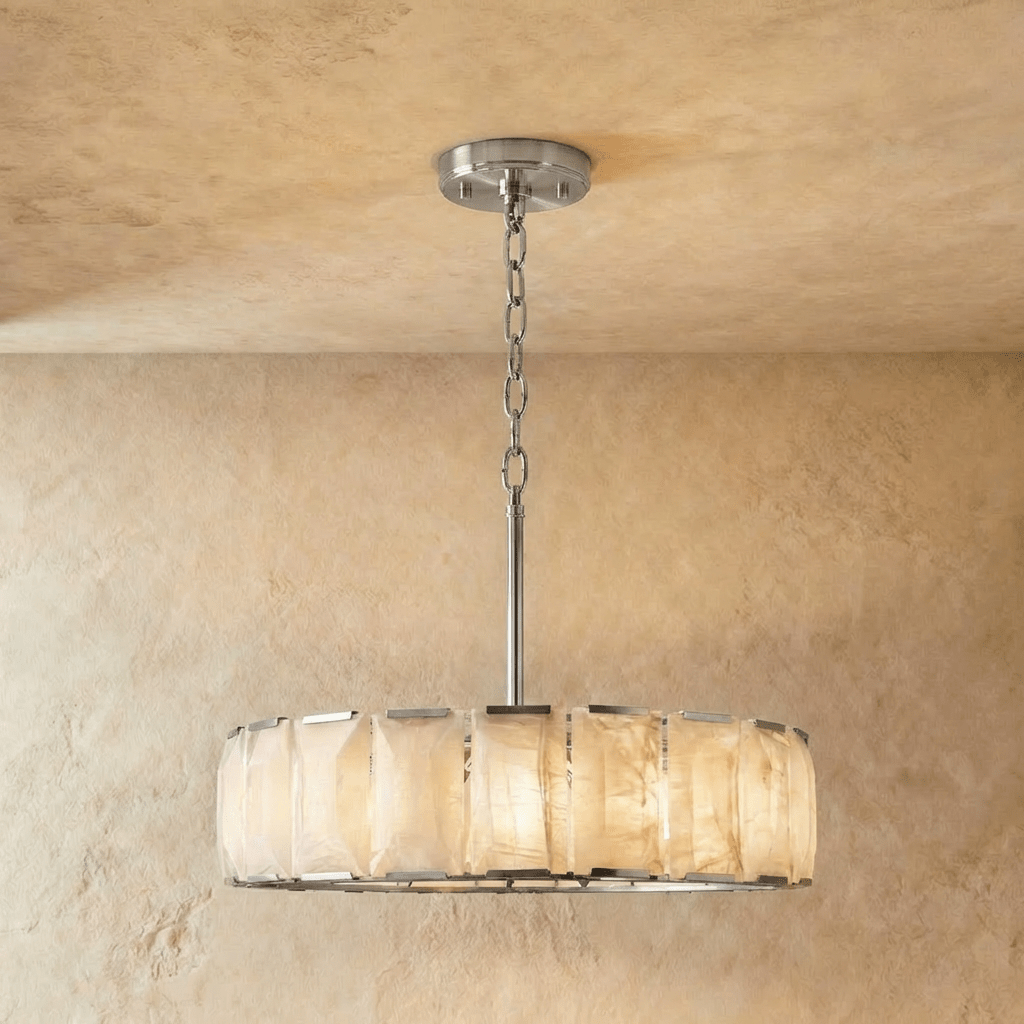 Nuvlight Sakhra Round Alabaster Chandelier
