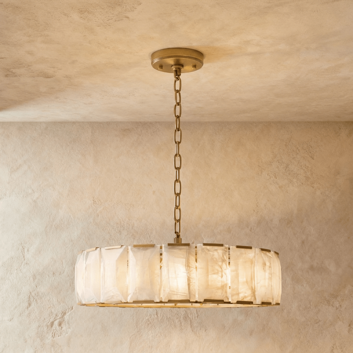 Nuvlight Sakhra Round Alabaster Chandelier