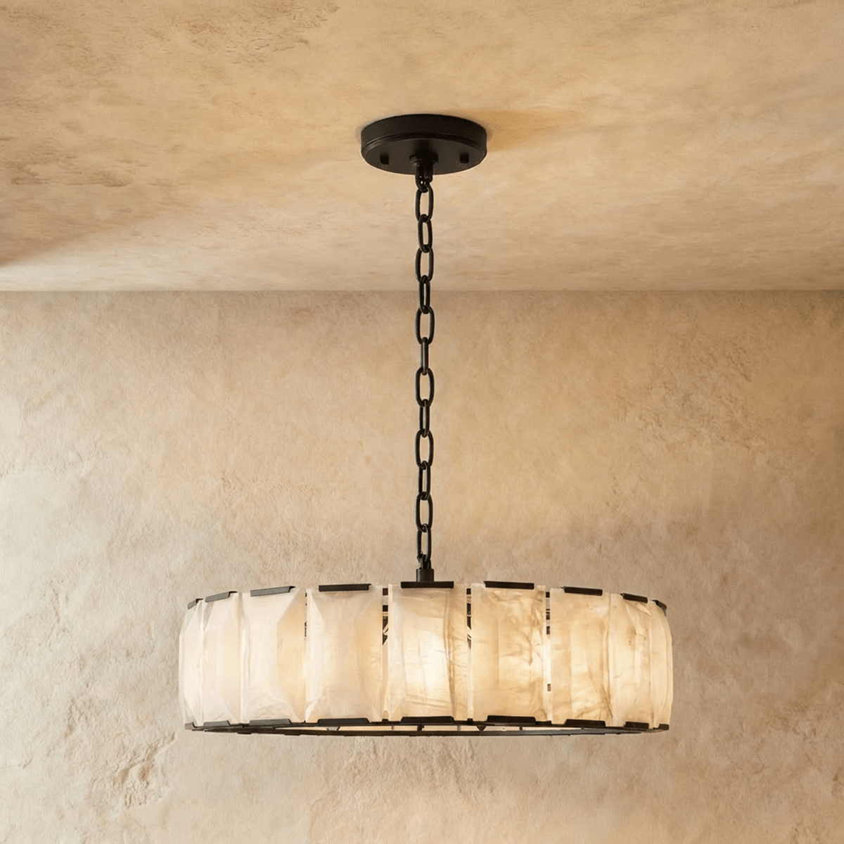Nuvlight Sakhra Round Alabaster Chandelier