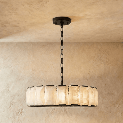 Nuvlight Sakhra Round Alabaster Chandelier