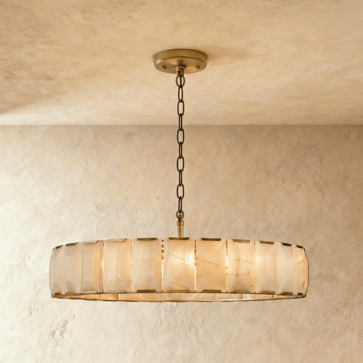 Nuvlight Sakhra Round Alabaster Chandelier