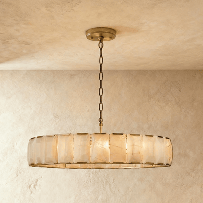 Nuvlight Sakhra Round Alabaster Chandelier