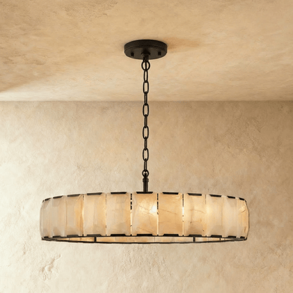Nuvlight Sakhra Round Alabaster Chandelier