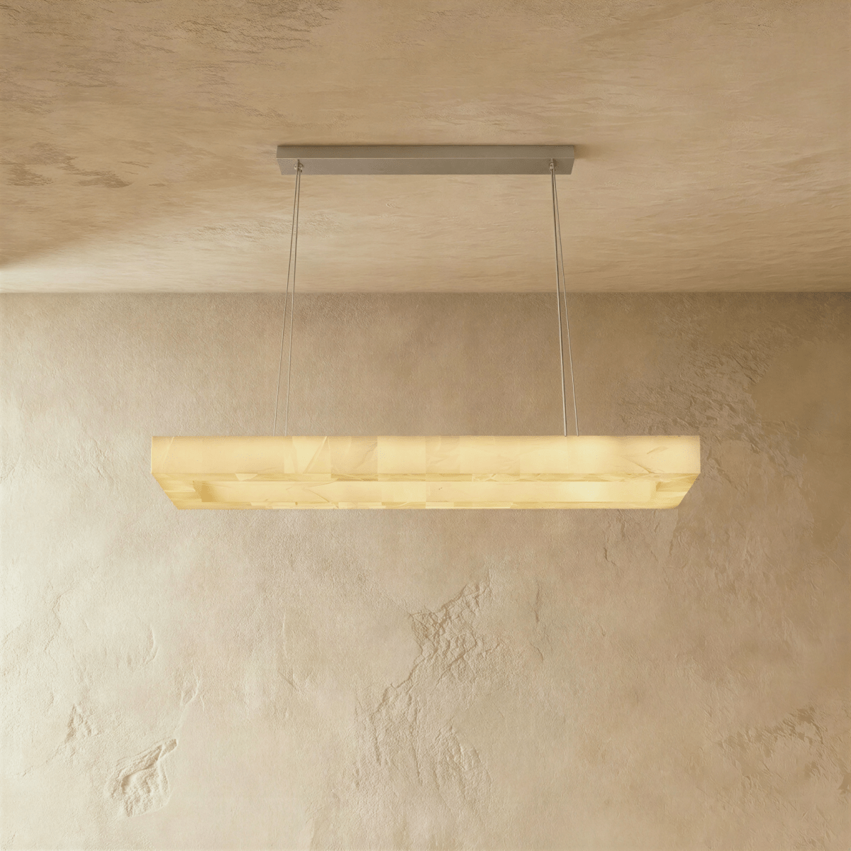 Nuvlight Teva Rectangular Alabaster Chandelier