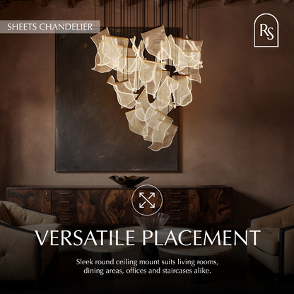 nuvlight Sheets Modernist Layered Translucent Sail Chandelier