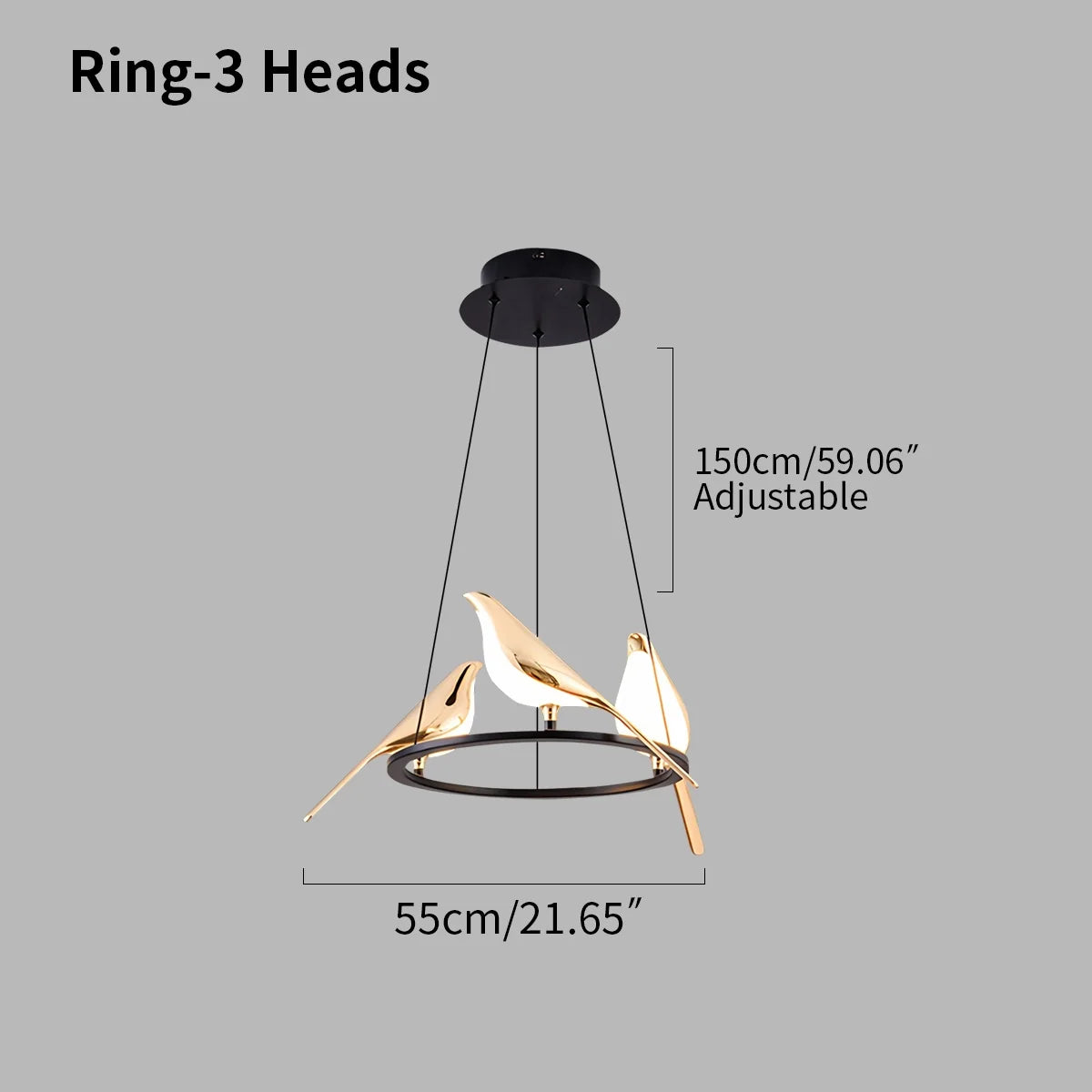 Gold Bird Chandelier for Living Room