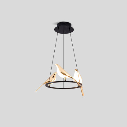 Gold Bird Chandelier for Living Room
