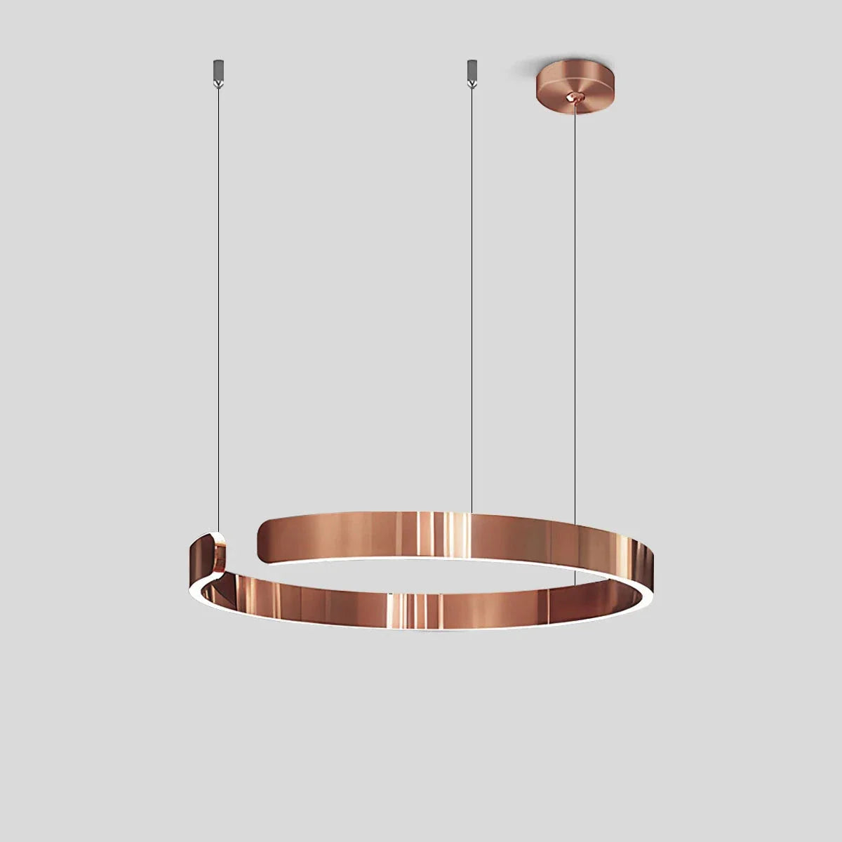 Nuvlight Modern Ring LED Chandelier for Living Room Rose Gold