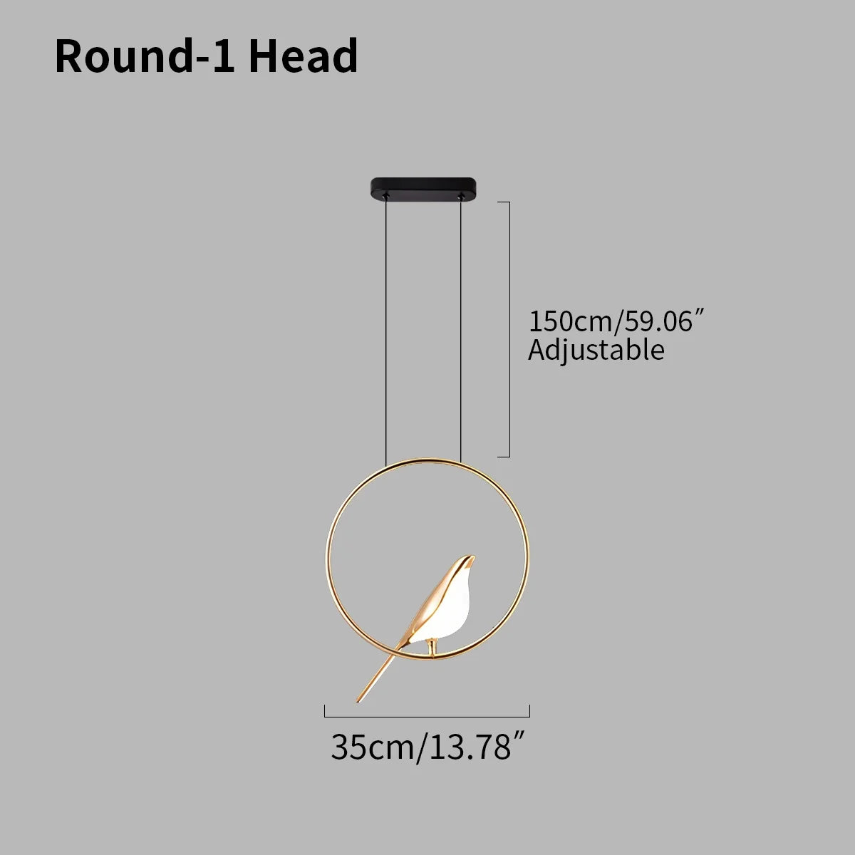 Gold Bird Chandelier for Living Room