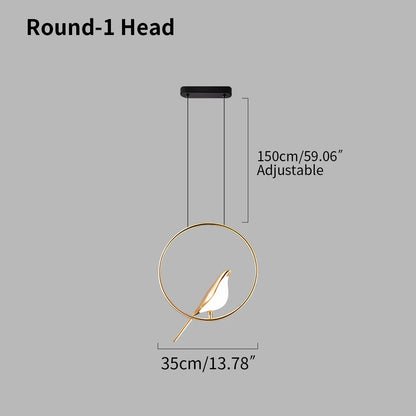 Gold Bird Chandelier for Living Room