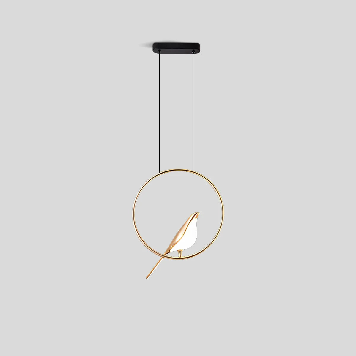 Nuvlight Modern Gold Birds LED Chandelier Round-1 Head Warm Light