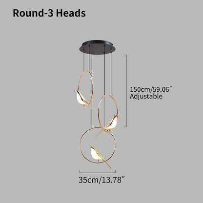 Gold Bird Chandelier for Living Room