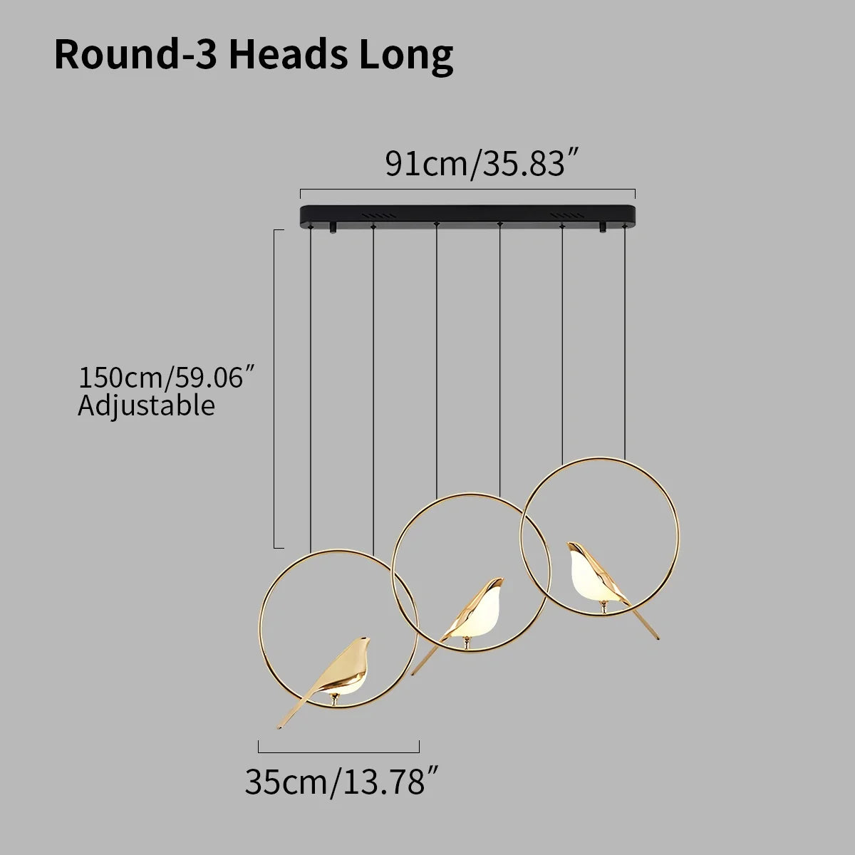 Gold Bird Chandelier for Living Room