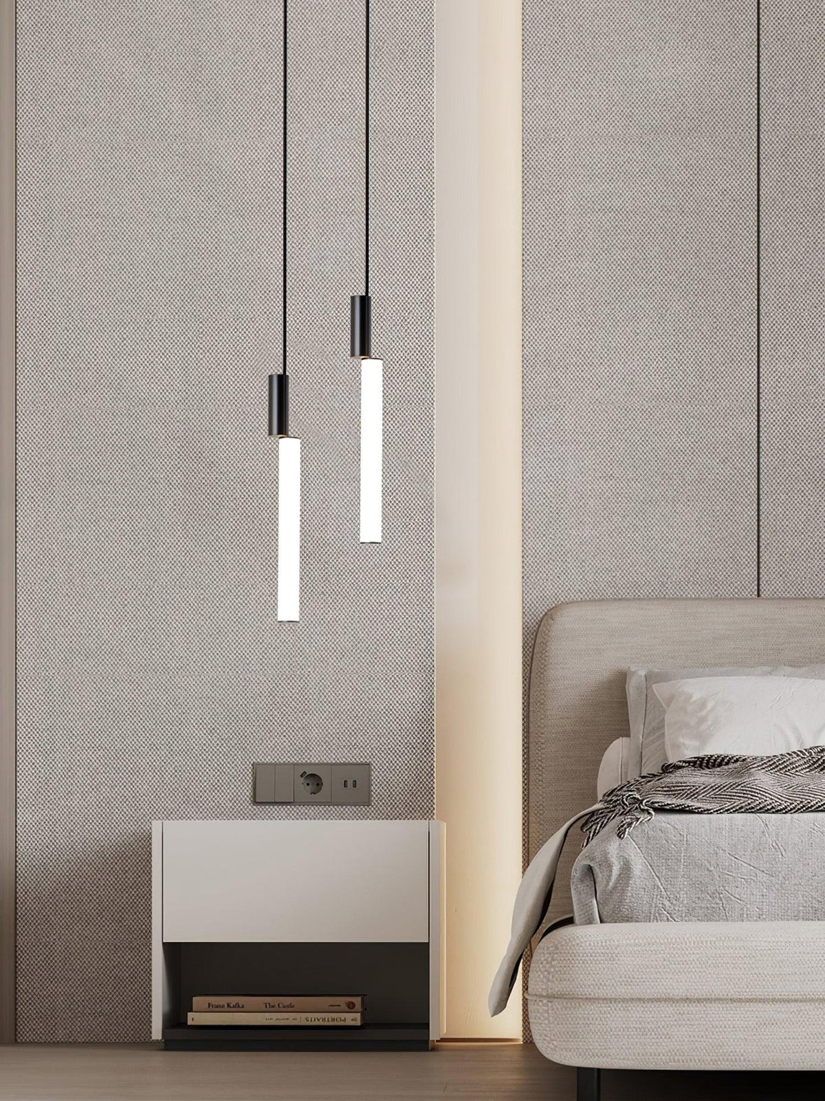 Gold Cylinder Pendant Light for Kitchen Island