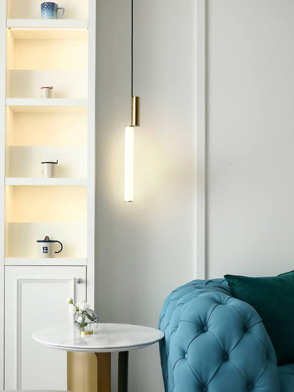 Gold Cylinder Pendant Light for Kitchen Island