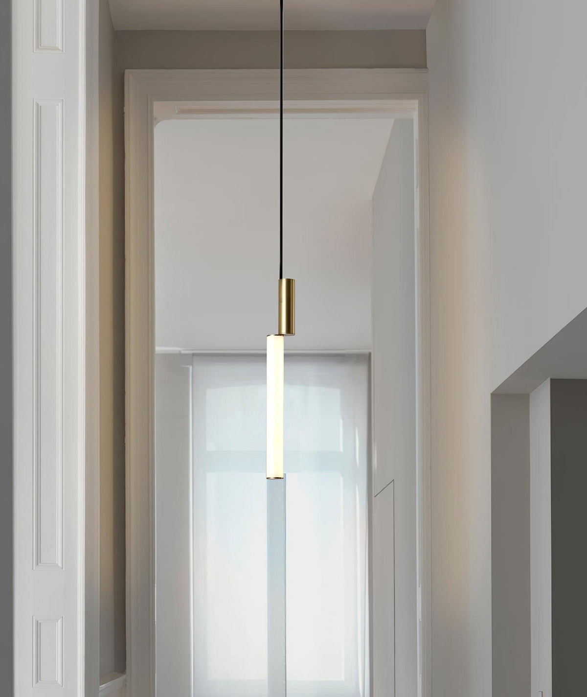 Gold Cylinder Pendant Light for Kitchen Island