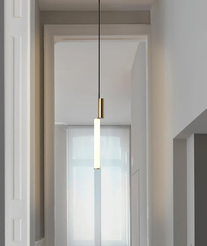 Gold Cylinder Pendant Light for Kitchen Island