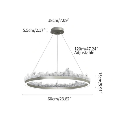 Textured Glass Chandelier for Dining and Living Room