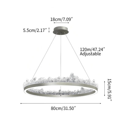Textured Glass Chandelier for Dining and Living Room