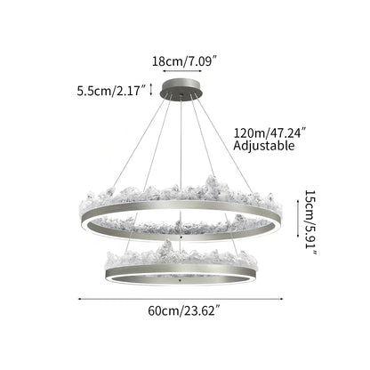 Textured Glass Chandelier for Dining and Living Room