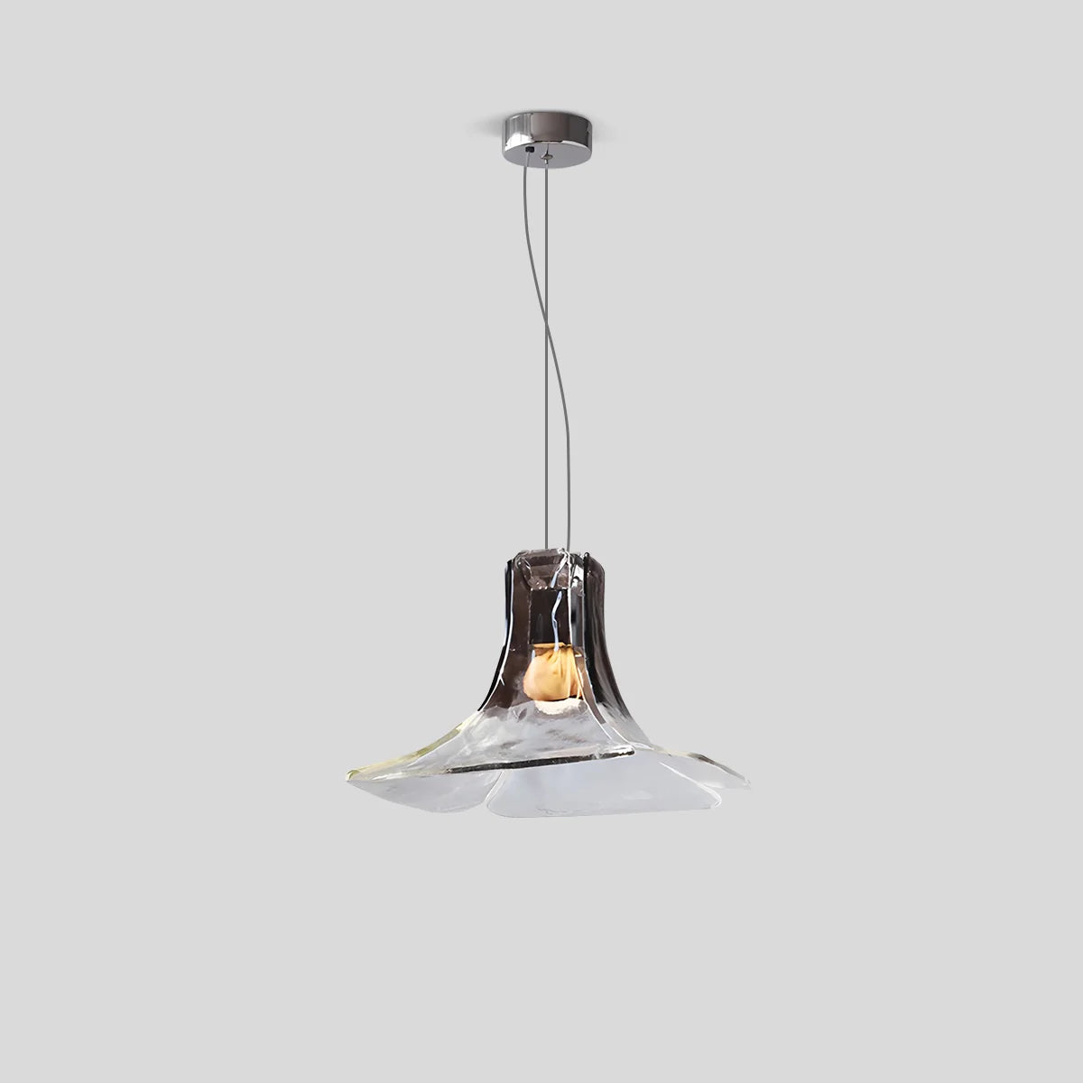 Nuvlight Murano Gradient Petal Glass Pendant Light Smoke Gray