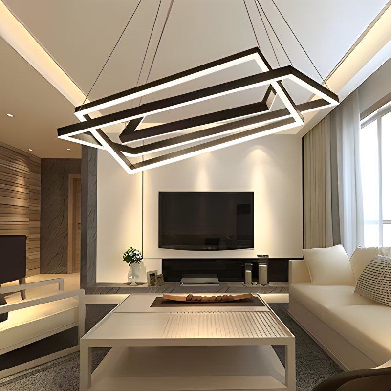 Black Linear Chandelier for Dining Table