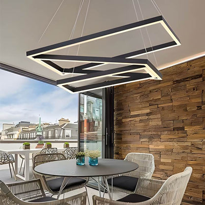 Black Linear Chandelier for Dining Table