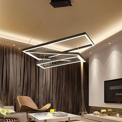 Black Linear Chandelier for Dining Table