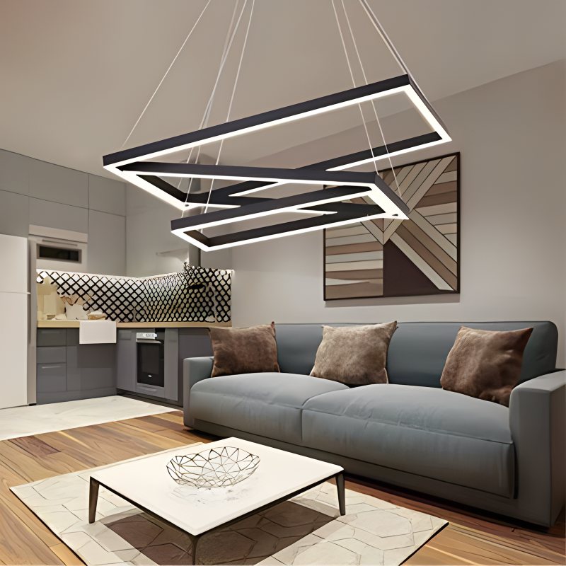 Black Linear Chandelier for Dining Table