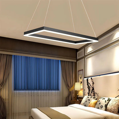 Black Linear Chandelier for Dining Table